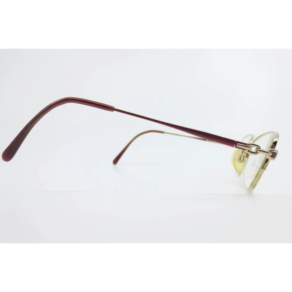 Charmant Aristar AR6895 Gold Burgundy Semi Rimless Eyeglasses Frames 52-19-135